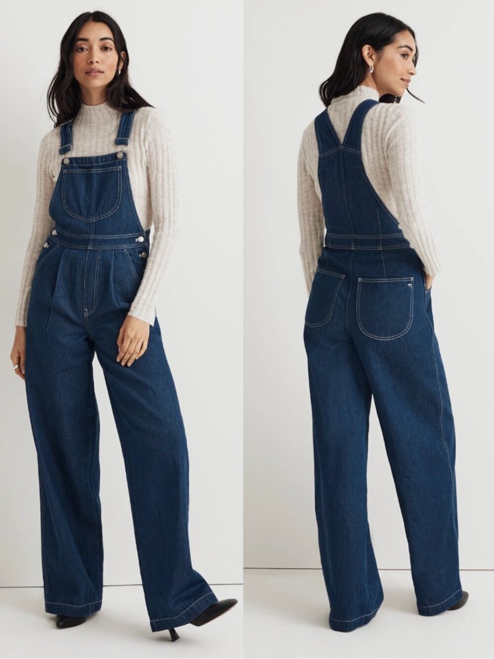 New $158 Madewell Superwide-Leg Overalls in Warham Wash Size 2